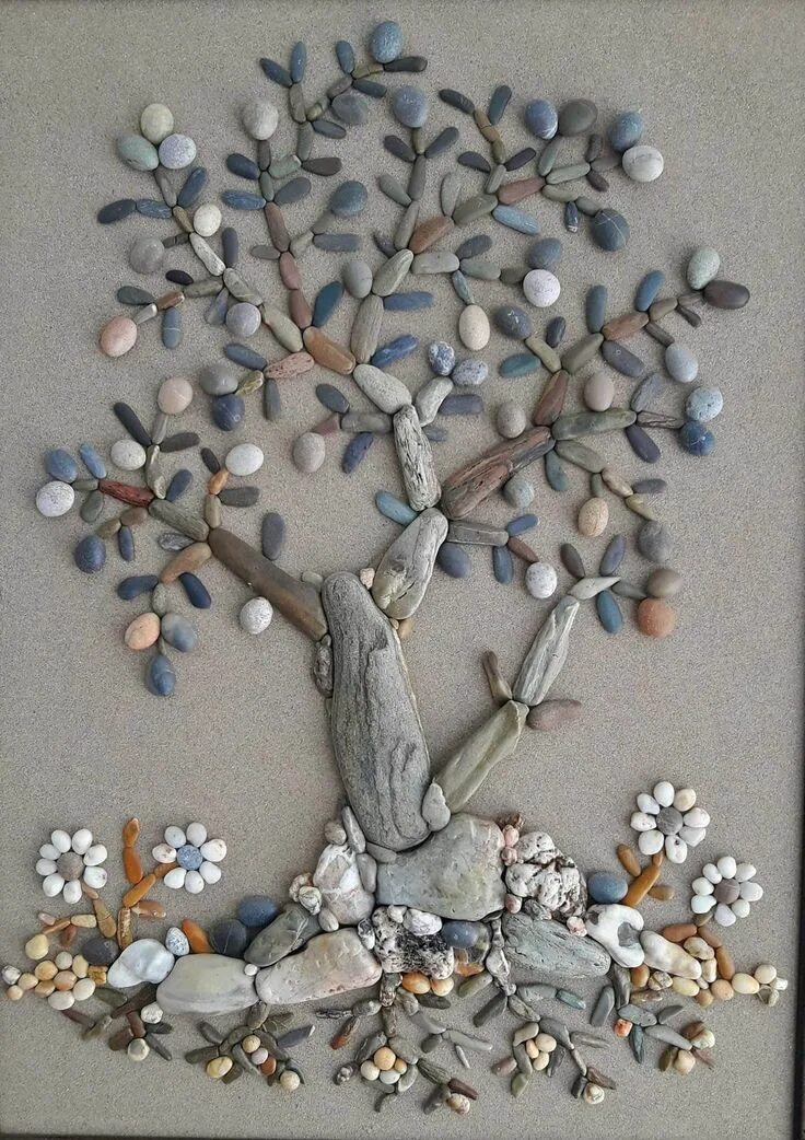 Картины из морских камушков своими руками фото ASYMMETRIC KNIT TOP Rock crafts, Stone crafts, Stone painting