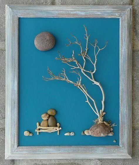 Картины из морских камушков своими руками фото Sticks and stones and paint. So cute. Arte de guijarros, Pintura rupestre, Arte 