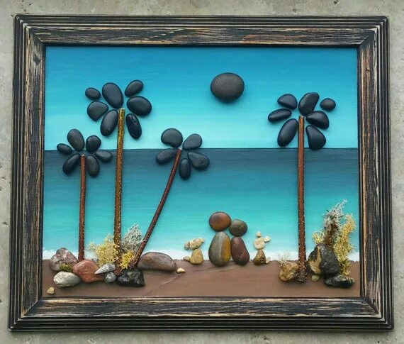 Картины из морских камушков своими руками фото Check out this item in my Etsy shop https://www.etsy.com/listing/500027132/pebbl