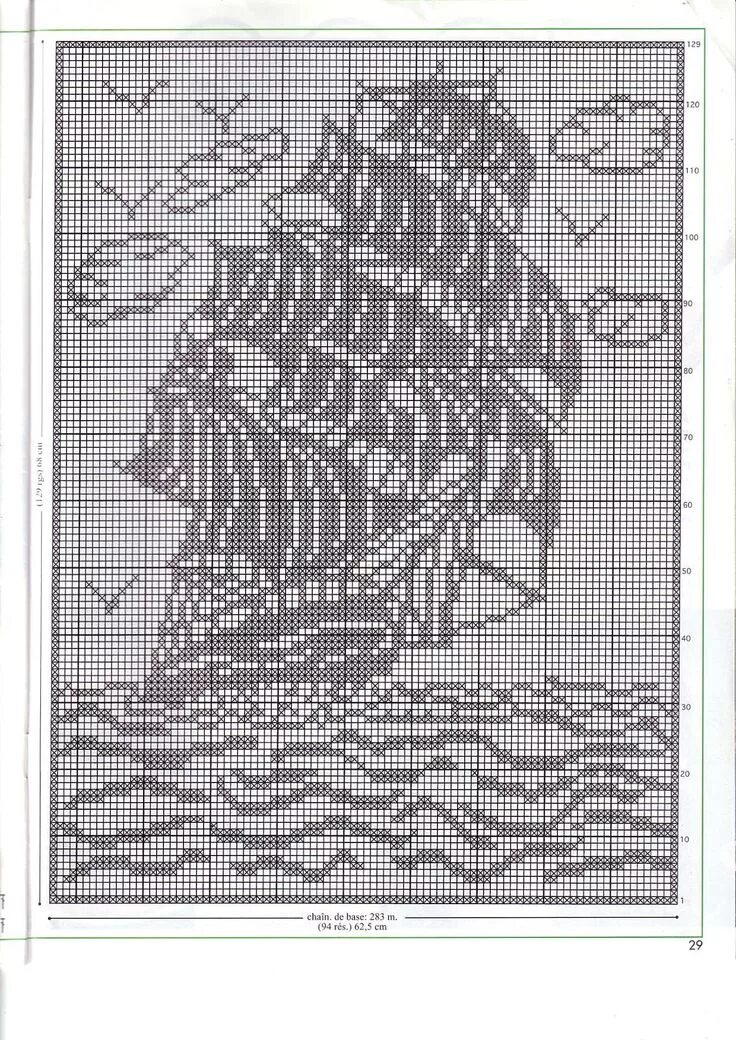 Картины крючком со схемами и описанием 24.JPG 1 132 × 1 600 pixels Filet crochet charts, Filet crochet, Graph crochet