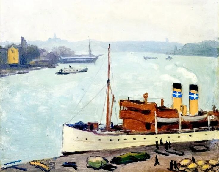 Картины марке фото Albert Marquet(FRA) ア ル ベ-ル-マ ル ケ(仏) Vintage artwork, Maritime art, Painting