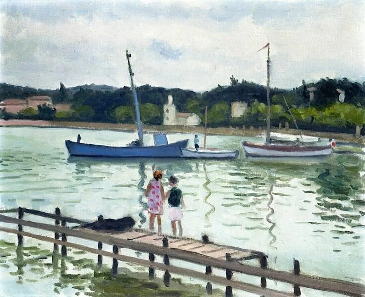 Картины марке фото Children at Porquerolles Albert Marquet Fauvism, Painting, Stock photography