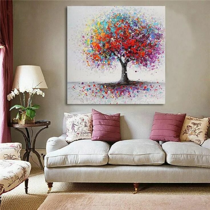 Картины на стене в интерьере гостиной Framed Modern Abstract Hand-Painted Painting Wall Art Bedroom living Room Home D
