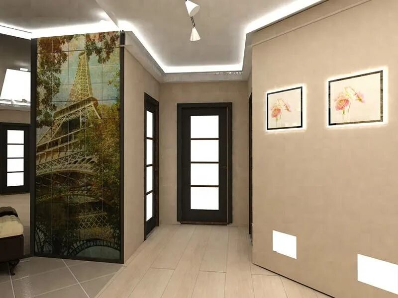 Картины на стене в прихожей фото Дизайн коридора в квартире от компании ПРСК