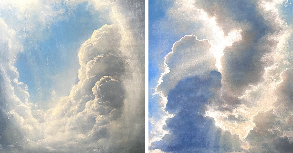 Картины облака фото Exquisite Oil Paintings Capture the Beauty of Cloudy Days