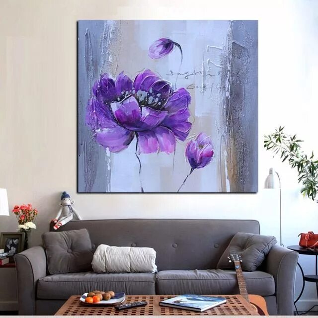 Картины с цветами в интерьере Abstract Floral Flower Oil Painting on Canvas Poster and Print Modern Pop Art Gi