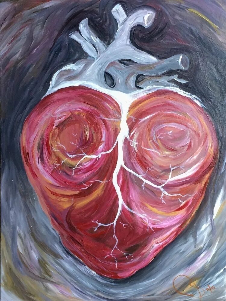 Картины сердца фото Pin by Mahalooow on Heart lines Art grants, Heart painting, Heart art