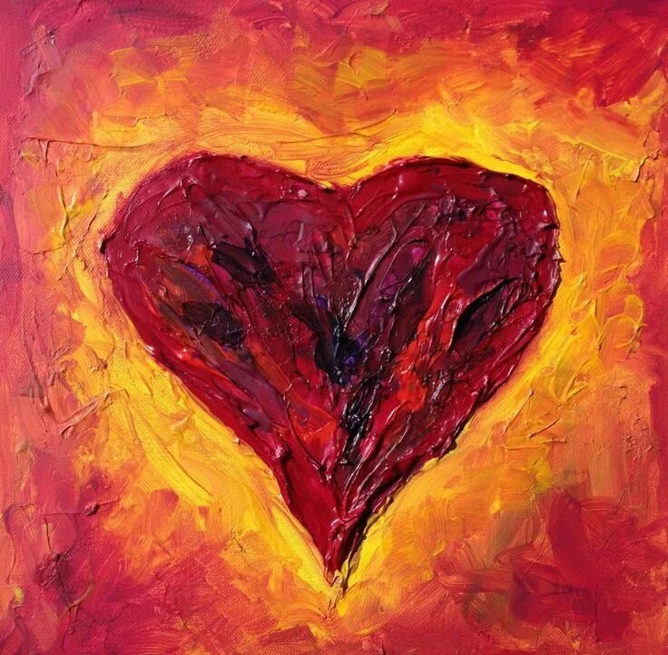 Картины сердца фото Wall Art, Original Acrylic Painting on Canvas, Heart, Contemporary Home Decor, A