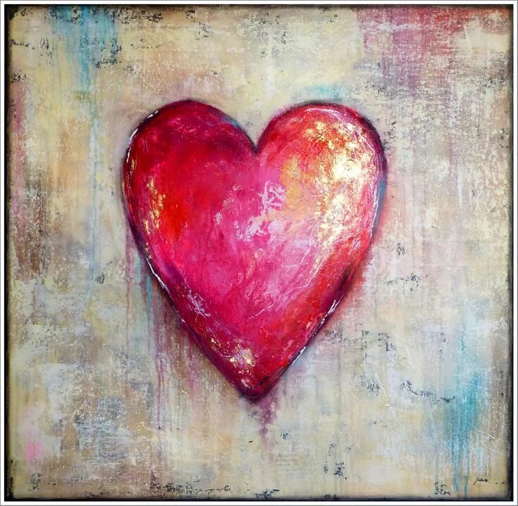 Картины сердца фото STELLA HETTNER Kunst abstrakt Malerei Herz Original abstract painting cheerful h