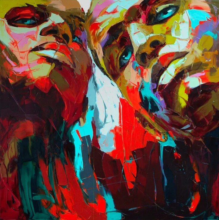 Картины в стиле арт фото Luscious painter Françoise Nielly Visual**Revolution Retrato abstracto, Arte del