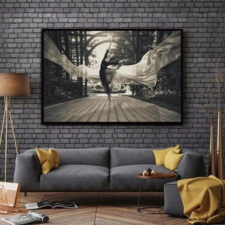 Картины в стиле лофт купить Picture canvas painting wall art Black and white canvas painting dancer decorati