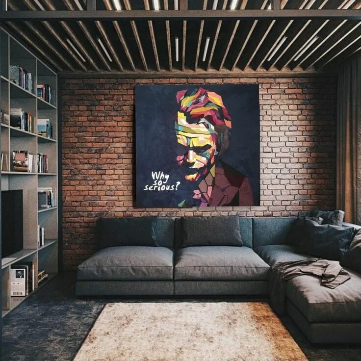 Картины в стиле лофт купить Painting decor for livingroom Joker Heat Ladger. Loft в 2024 г Дизайн студии зву