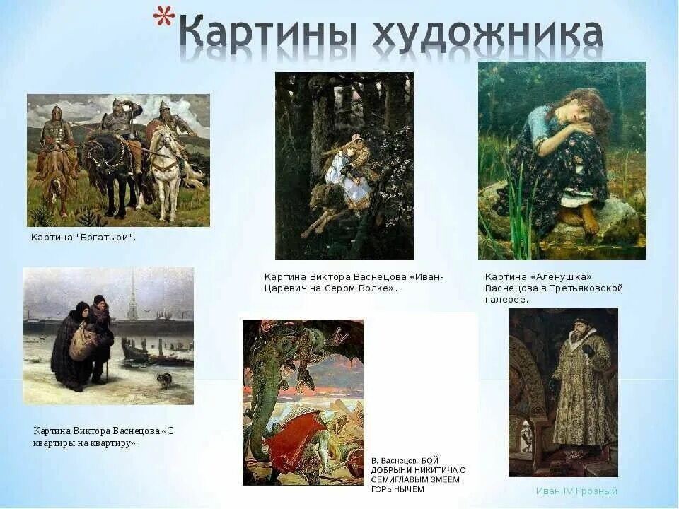 Картины васнецова с названиями самые знаменитые фото МБУ "ЦЕНТРАЛИЗОВАННАЯ БИБЛИОТЕЧНАЯ СИСТЕМА АДМИНИСТРАЦИИ ВОЛЖСКОГО МУНИЦИПАЛЬНОГ