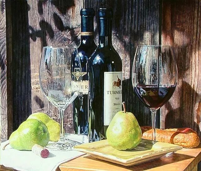 Картины вином фото Eric Christensen (b.1969) - Pearings (640 × 545) Натюрморт, Вино, Картины