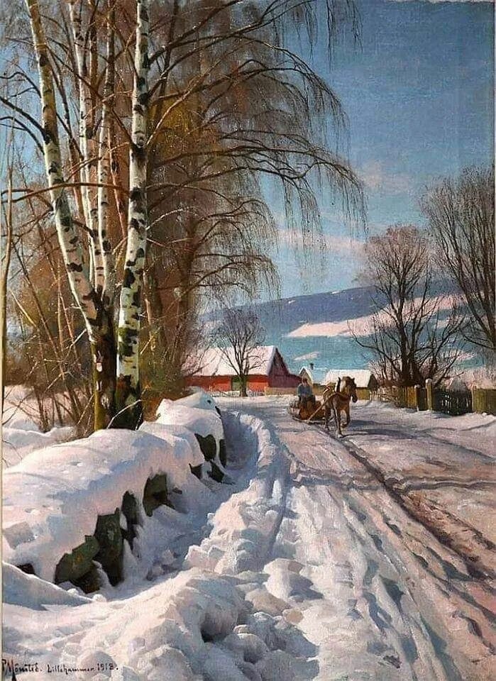 Картины зимы фото Pin by Iwona Wawrzyniak on Road, avenue,street... Winter landscape, Winter scene