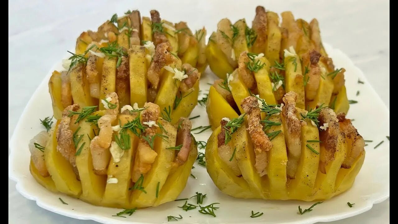 Картофель с салом рецепт с фото Картошка-Гармошка с Салом / Картошка с Салом / Картошка в Духовке / Baked Potato