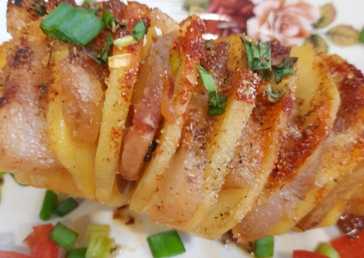 Картофель с салом в духовке фото Картинки КАРТОШКА В ФОЛЬГЕ С САЛОМ В ДУХОВКЕ