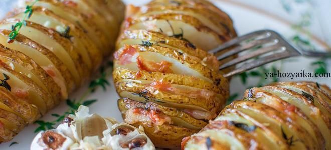 Картофель с салом в духовке фото Картофель с салом (беконом) в духовке Baked potato slices, Potatoes, Sliced pota