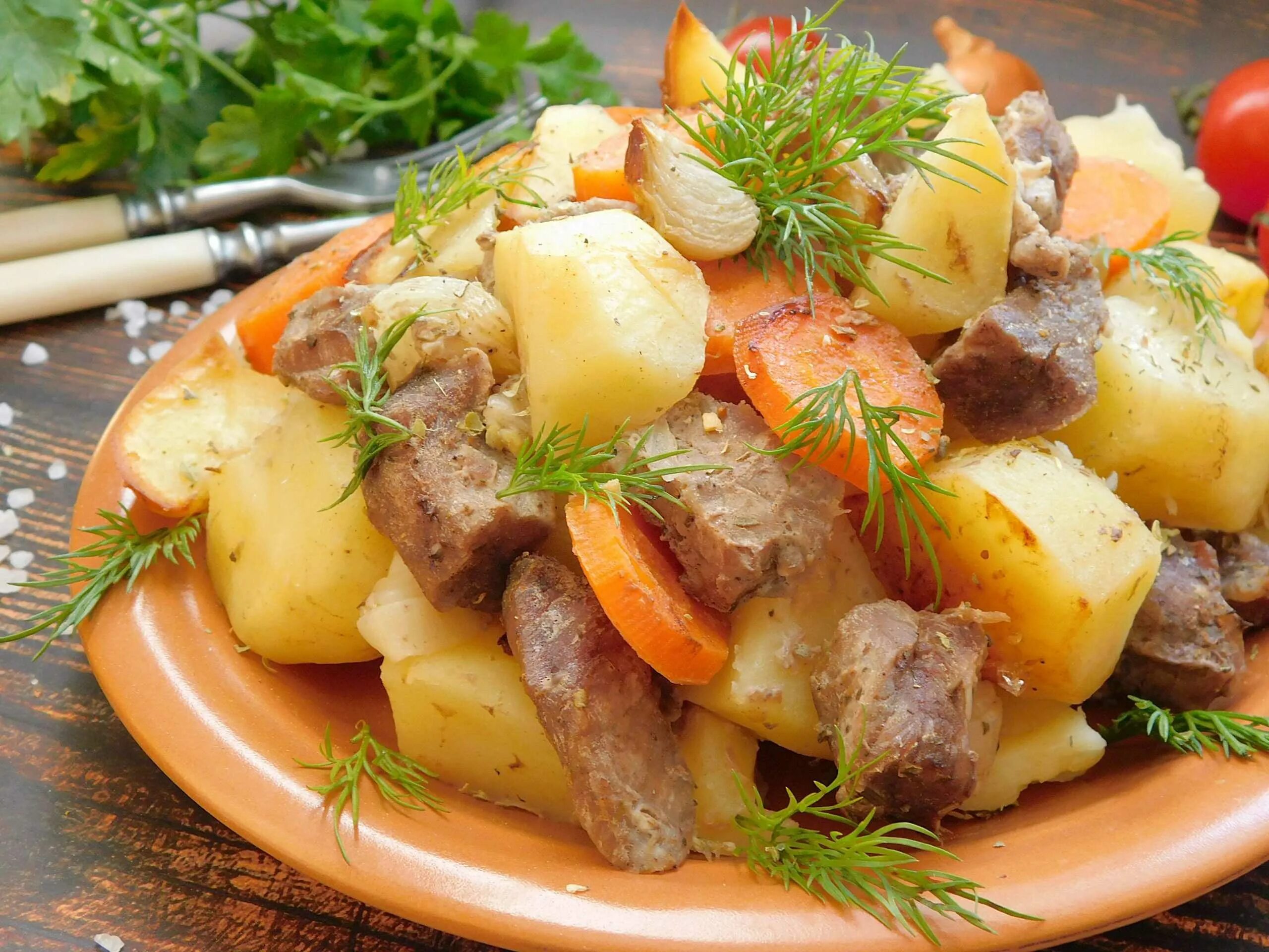 Картофель со свининой рецепты с фото Мясная картофельная
