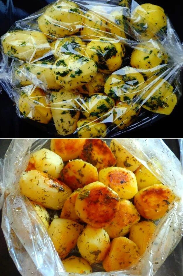 Картофель в рукаве рецепт с фото Baked card Ingredients: 1 kg of potatoes (average) 2-3 teeth of garlic.. 2023 Дн