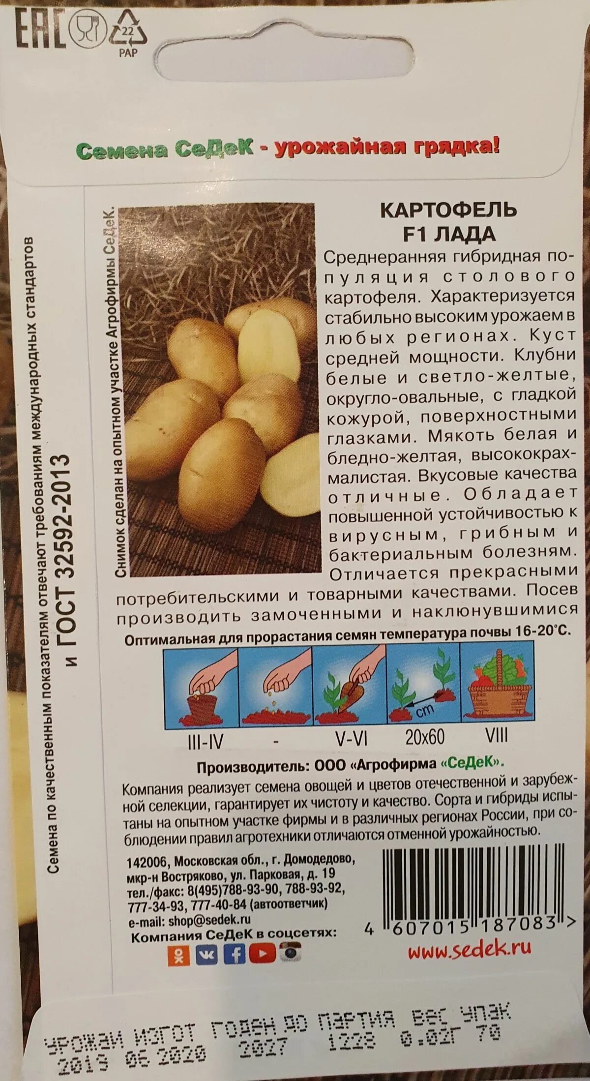 Картофель золушка описание сорта фото семена картофеля Лада F1, купить за 16.00 грн. :: Rastim