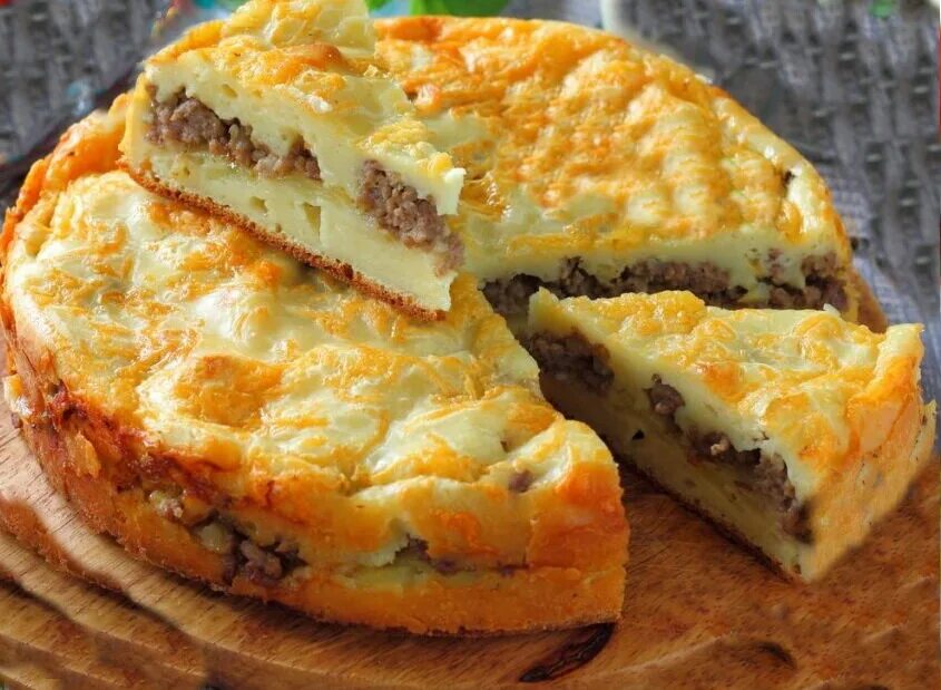 Картофельный пирог фото рецепт Пирог мясной на скорую руку. Никакой квашни!!! Рецепты бабушки Аполлинарии Дзен