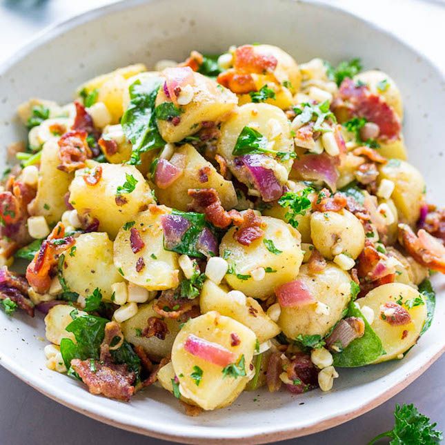 Картофельный салат рецепт с фото пошагово 15 Ways to Hack the End of Your Dijon Mustard Jar Potatoe salad recipe, Bacon po