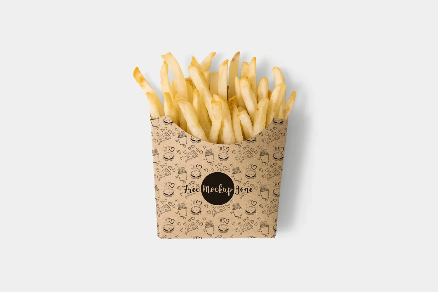 Картошка фри упаковка фото Free-Brown-Paper-French-Fries-Box-Mockup-PSD-2018 French fries, Fries packaging,