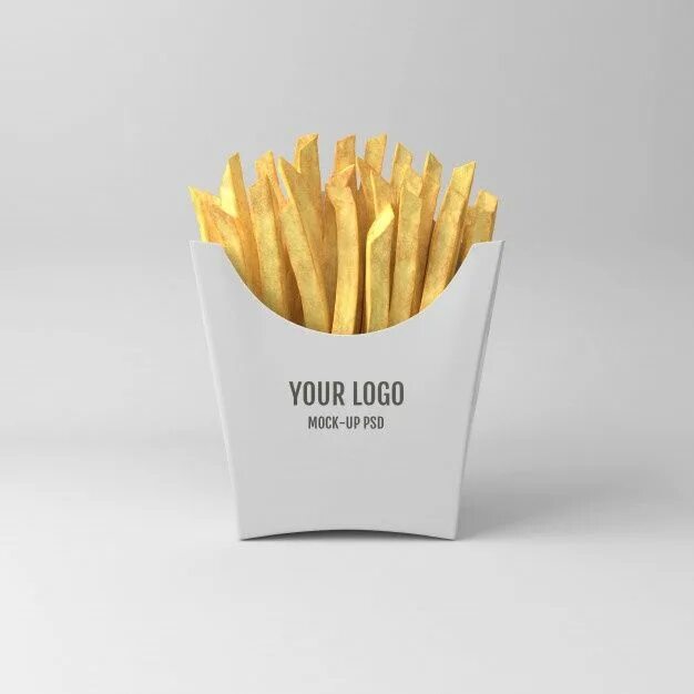 Картошка фри упаковка фото Premium PSD French fries packaging mockup Fries packaging, French fries, Packagi