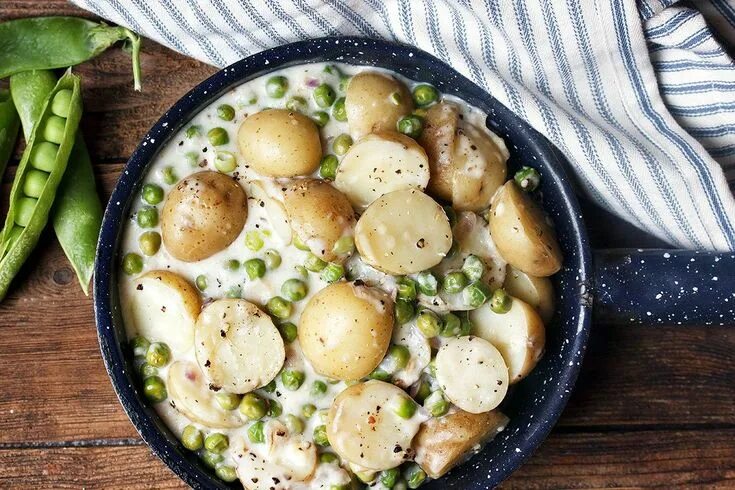 Картошка горох фото Creamed Peas and Potatoes - Seasons and Suppers Creamed peas and potatoes, White