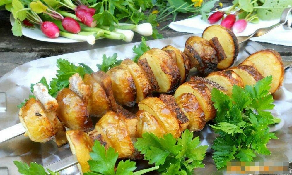 Картошка на мангале фото Рыба и Мясо - служба доставки блюд на мангале в Улан-Удэ