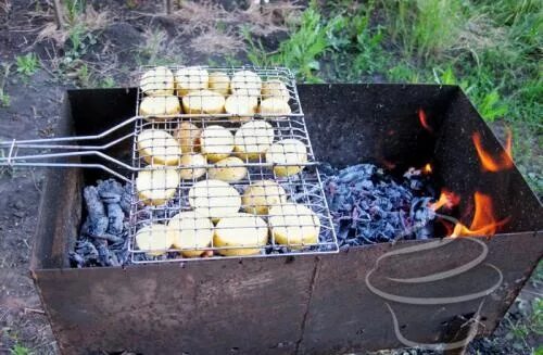 Картошка на решетке на фото Сколько картошка запекается в углях фото - Тоши Суши