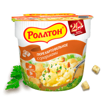 Картошка роллтон фото Пюре картофельное 40 г с сухариками Роллтон :: Продукты быстрого приготовления :