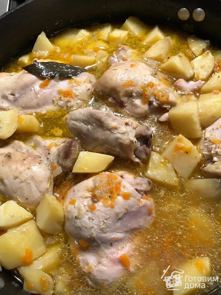 Картошка с курицей потушить фото Картошка, тушенная с курицей - пошаговый рецепт с фото на Готовим дома