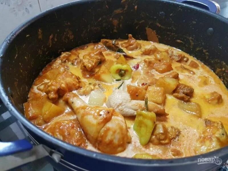 Картошка с курицей потушить фото Тушеный картофель с курицей - пошаговый рецепт с фото на Повар.ру