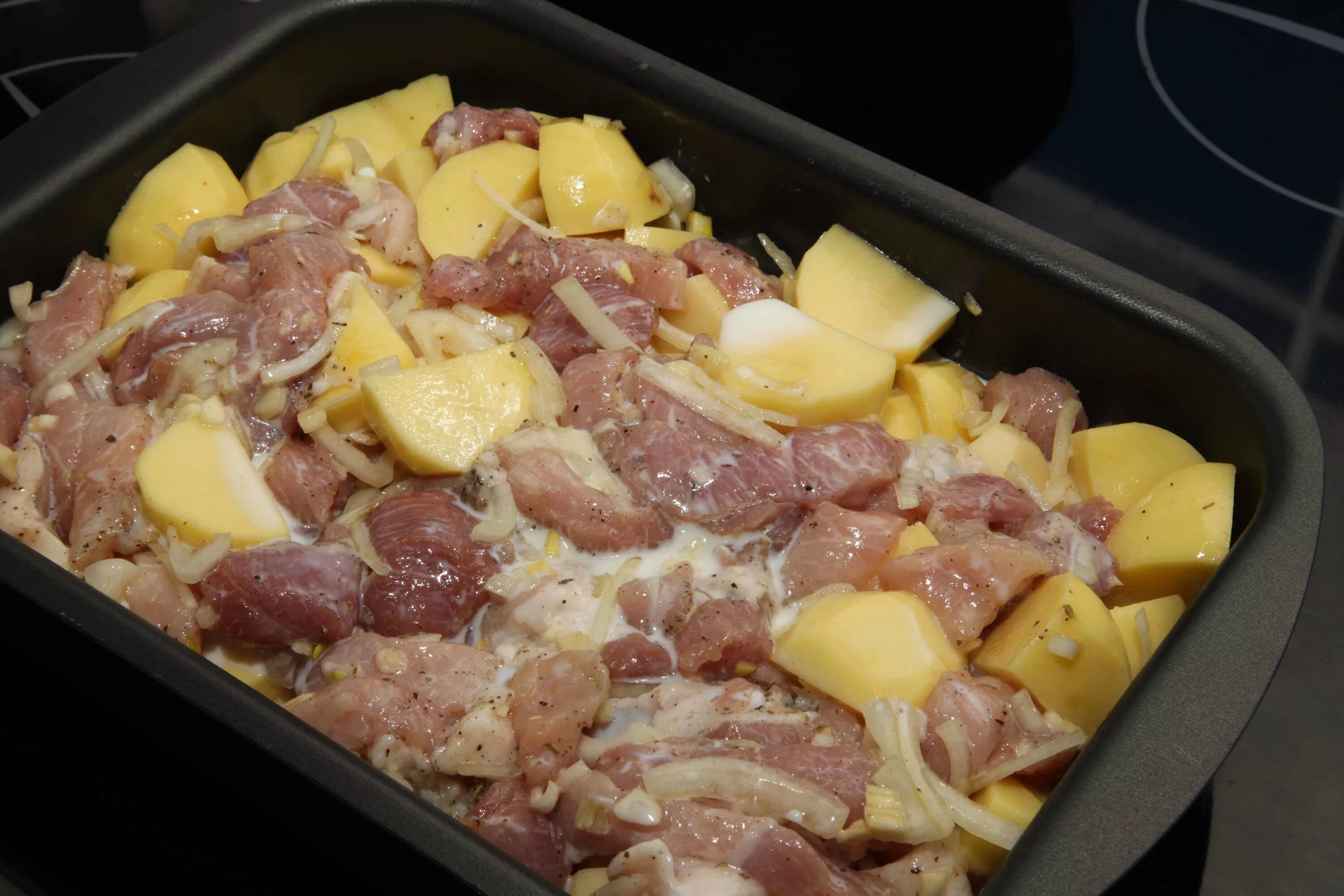 Картошка с мясом фото дома Быстроужин - свинина с картошкой * Домик Панды