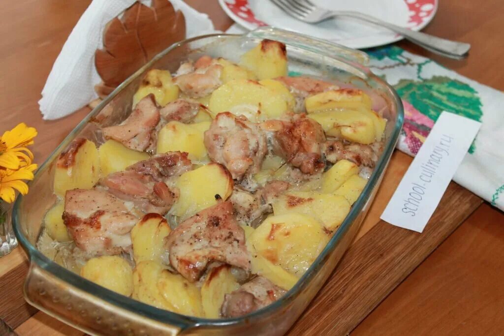 Картошка с мясом фото дома Картофель с куриным филе school-culinary.ru Дзен