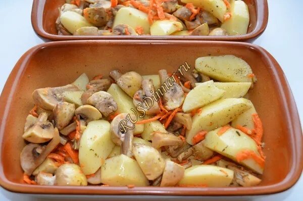 Картошка с шампиньонами в духовке фото Шампиньоны с картошкой в духовке - Пошаговый рецепт с фото, как приготовить?