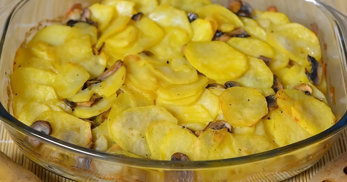 Картошка с шампиньонами в духовке фото Постный картофель с шампиньонами в духовке рецепт - Европейская кухня: Основные 
