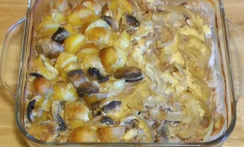 Картошка с шампиньонами в духовке фото Картошка в духовке с шампиньонами фото - Coffeebull.ru