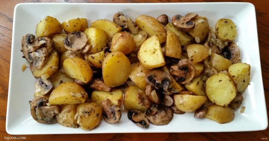 Картошка с шампиньонами в духовке фото Грибы с картошкой - пошаговый рецепт с фото на Повар.ру