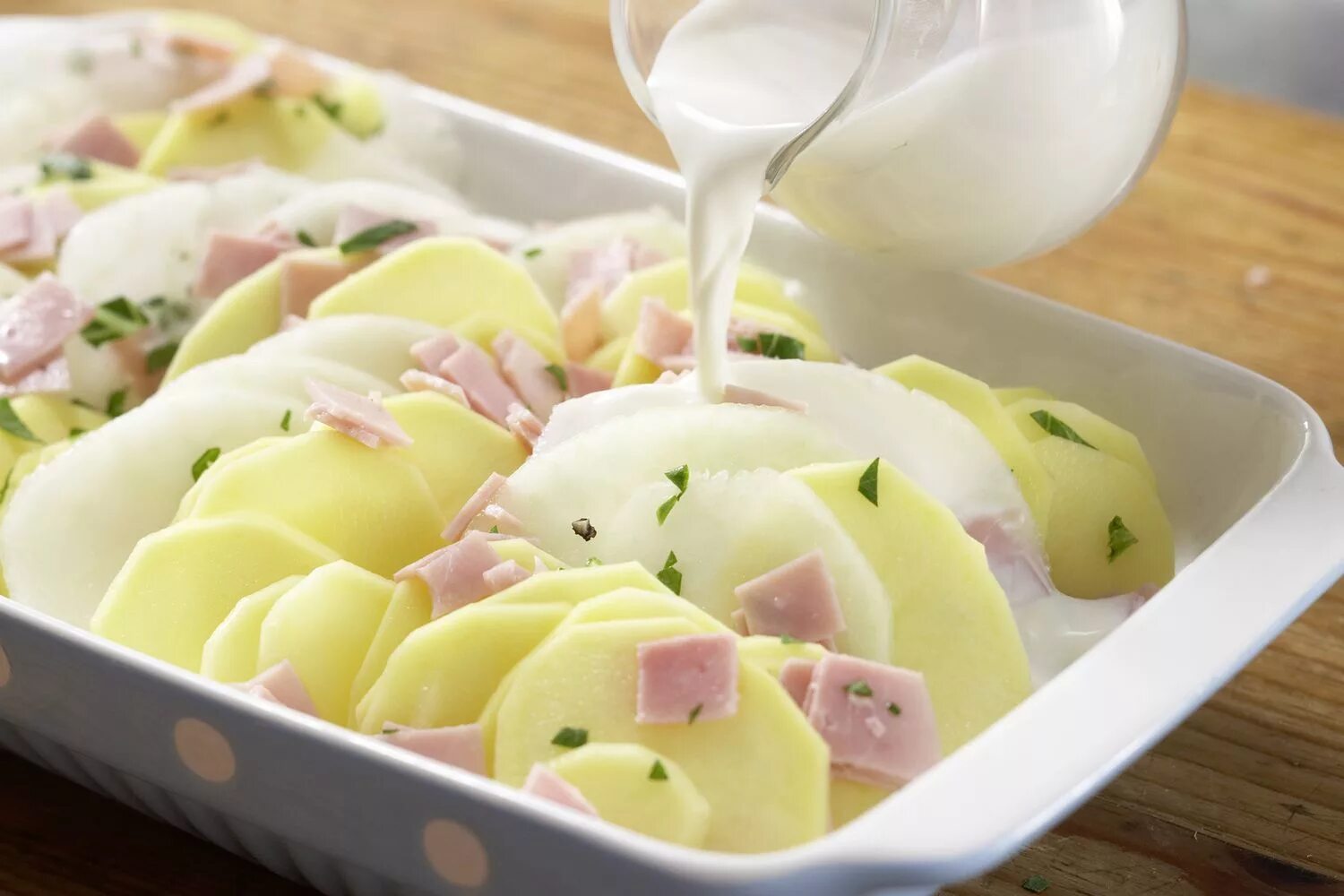 Картошка с ветчиной фото Baked potato and kohlrabi - FreshMAGAZINE