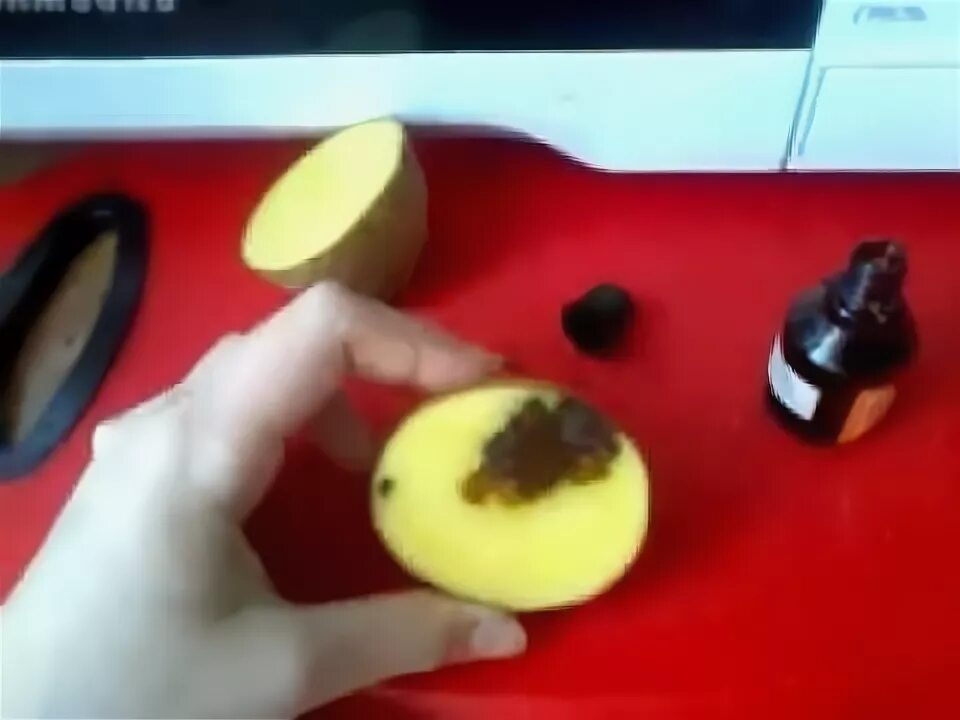 Картошка с йодом опыт фото картофель+йод= - YouTube