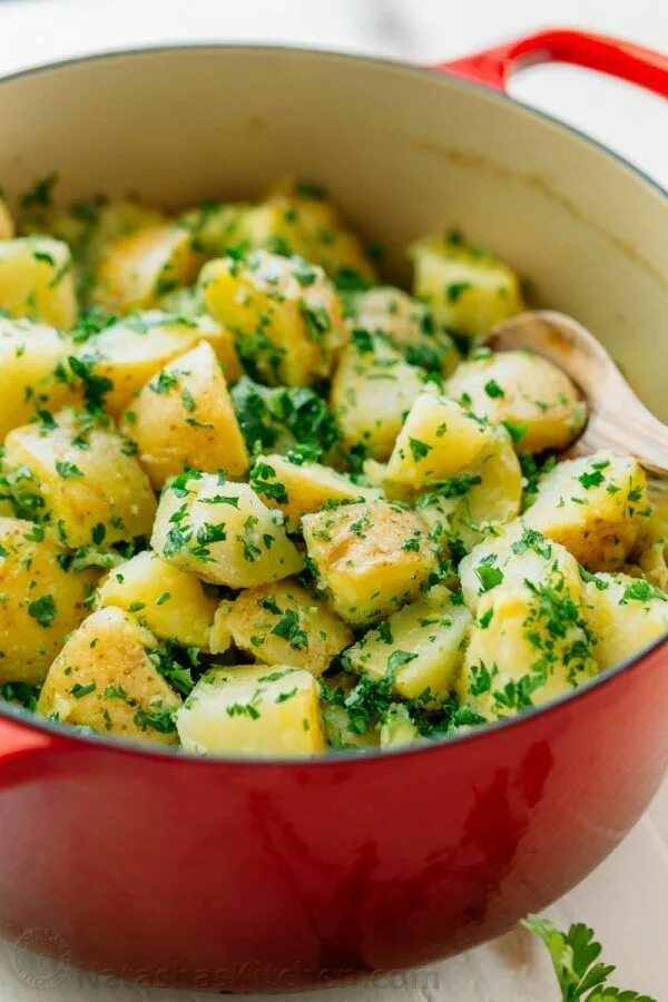 Картошка с зеленью фото рецепт Company Potatoes Recipe (Natasha's Kitchen) Recipe Best potato recipes, Company 