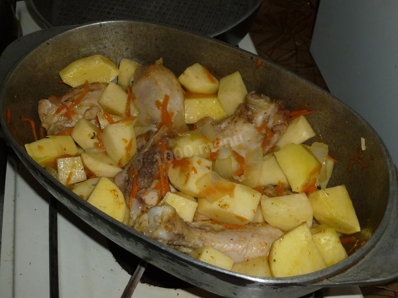 Картошка в утятнице рецепты с фото Окорочка с картошкой и капустой в утятнице рецепт фото пошагово и видео - 1000.m