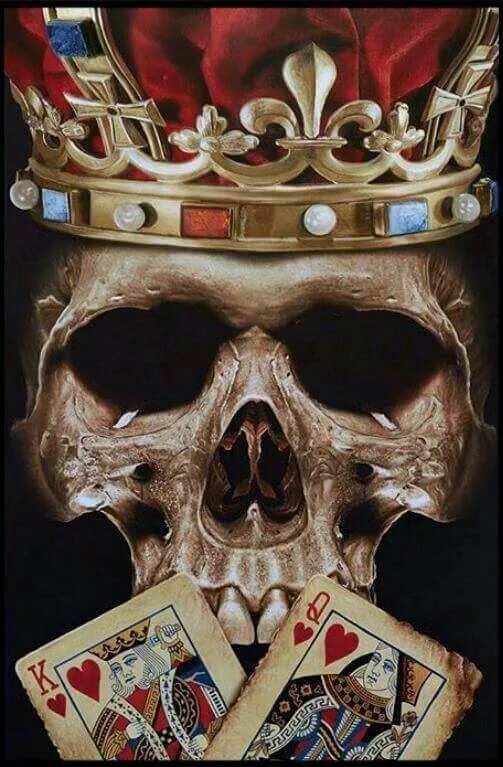 Карты черепа фото Pin on BADAZZ Skull painting, Skull artwork, King painting