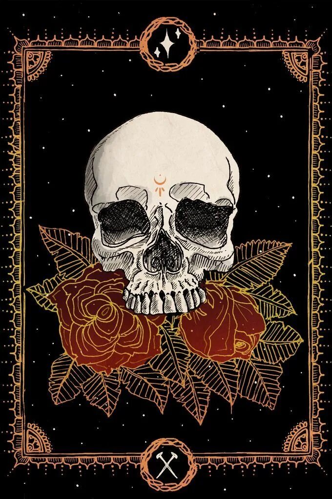 Карты черепа фото #art #skull #roses Tarot cards art, Tarot art, Skull art