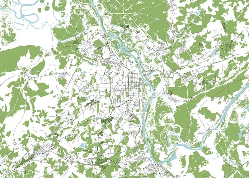 Карты кирова фото Map of the City of Kirov, Russia Stock Illustration - Illustration of park, topo