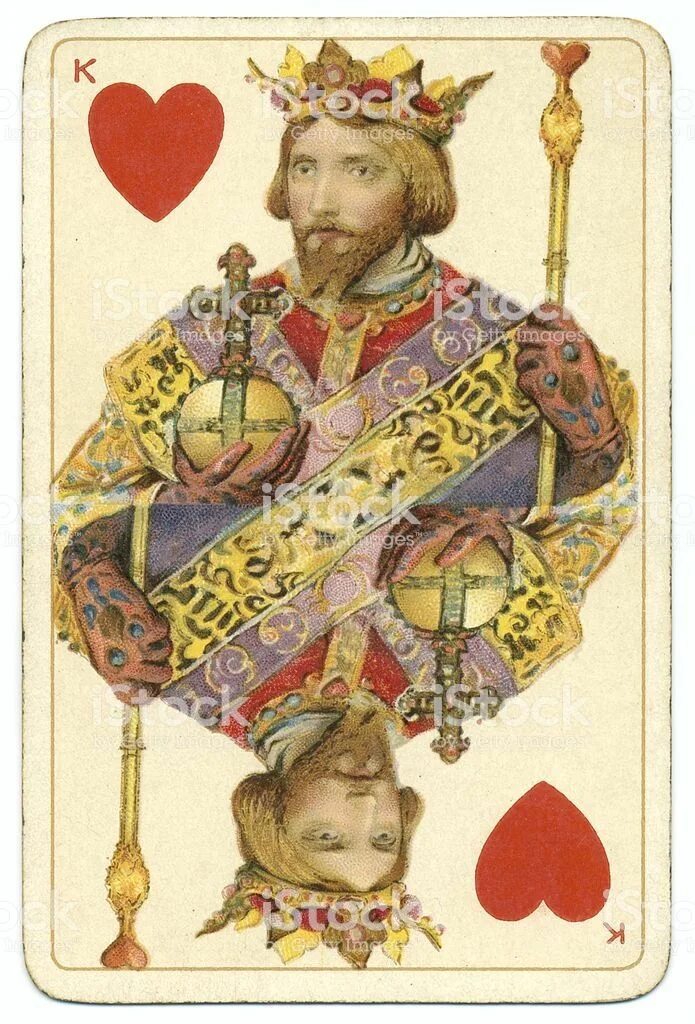 Карты короли фото This is the King of Hearts from a well-known deck of vintage /antique... King of