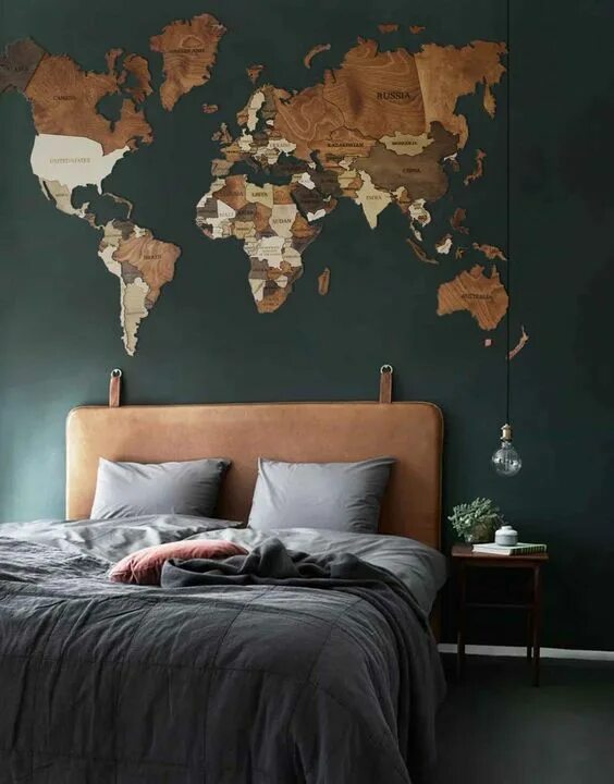 Карты в интерьере фото Décoration bois monde 3D World map decor, World map wall decor, Map wall decor